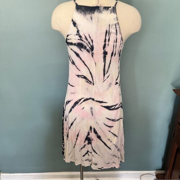 Altar’d State Pink & Black Tie-Dye Halter Sleeveless Summer Dress Size Small - Picture 4 of 7